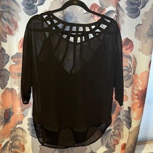 Black shear design top